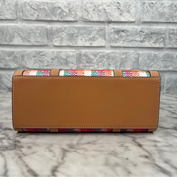 Tory Burch Blake Small Plaid Tote In Tory In Poppy Red Multi - Picture 6 of 10